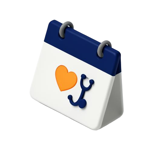 Calendar with a heart and stethoscope