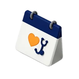 Calendar with a heart and stethoscope